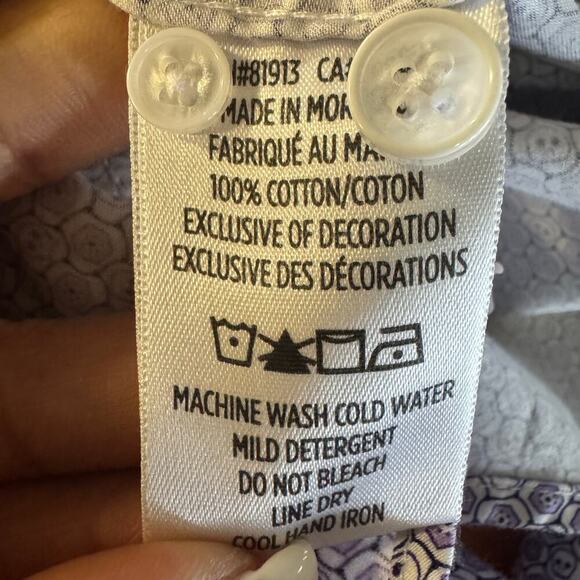 Robert Graham Tailored Fit Skull Cotton Button Up Men’s Shirt Purple Size XL - Picture 8 of 8